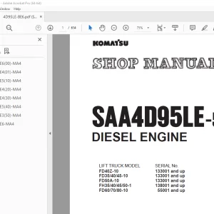 Komatsu SAA4D95LE-5 Diesel Engine Shop Manual - PDF DOWNLOAD 