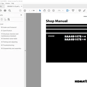 Komatsu SAA6D107E-1-A SAA6D107E-1-B Engine Shop Manual SEN06615-02 PDF