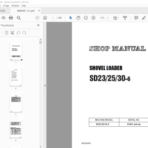 Komatsu SD23-6 SD25-6 SD30-6 Shovel Loader Shop Manual PDF