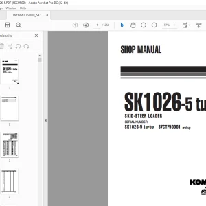 Komatsu SK1026-5 turbo SKID-STEER LOADER Shop Manual WEBM006000 PDF