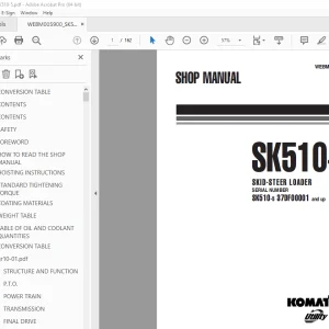 Komatsu SK510-5 Skid-Steer Loader Shop Manual WEBM005900 PDF