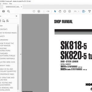 Komatsu SK818-5 SK820-5Turbo Skid-Steer Loader Shop Manual WEBM005000 - PDF DOWNLOAD