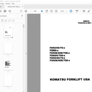Komatsu SM025 FD50/80.6-BE1 Shop Manual PDF