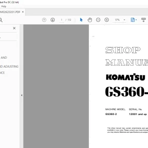 Komatsu Stabilizer GS360-2 Shop Manual SEBM02620201 - PDF DOWNLOA