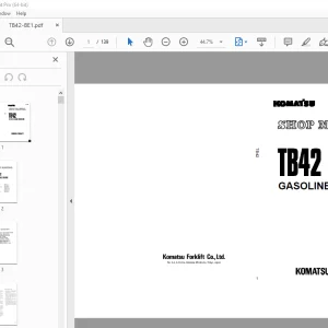 Komatsu TB42 Gasoline Engine Shop Manual TB42-BE1 - PDF DOWNLOAD 