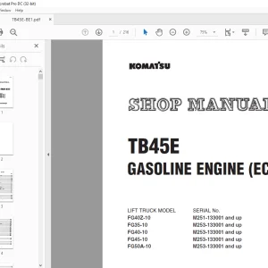 Komatsu TB45E GASOLINE ENGINE (ECU) Shop Manual TB45E-BE1- PDF DOWNLOAD
