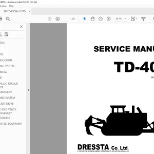 Komatsu TD-40C Dump Truck Shop Manual SMTD40C98/1 E - PDF DOWNLOAD