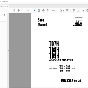 Komatsu TD7H TD8H TD9H Crawler Tractor  Shop Manual CEBM789H04 - PDF  DOWNLOAD