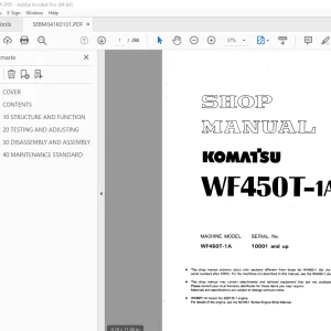 Komatsu Trash Compactor WF450T-1A Shop Manual SEBM041K0101 PDF