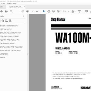 Komatsu WA100M-8 Wheel Loader Shop Manual VENBM06001 PDF