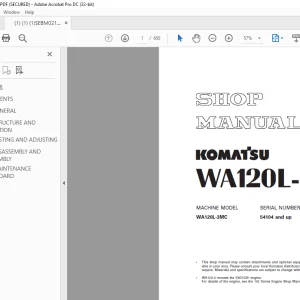 Komatsu WA120L-3MC Shop Manual SEBM021800 - PDF DOWNLOAD
