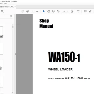 Komatsu WA150-1 Wheel Loader Shop Manual SEBM04170104 PDF