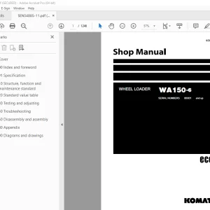 Komatsu WA150-6 Wheel Loader Shop Manual SEN04885-11 PDF