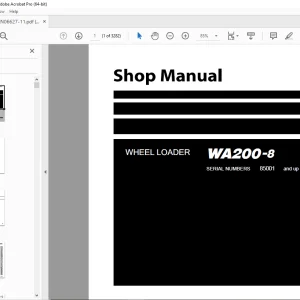 Komatsu WA200-8 Wheel Loader Shop Manual SEN06627-11 PDF DOWNLOAD