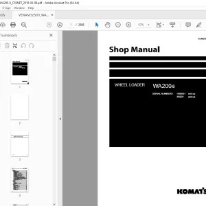 Komatsu WA200-8 Wheel Loader Shop Manual VENBM32500 PDF