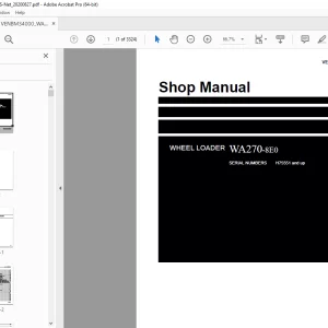 Komatsu WA270-8E0 Wheel Loader Shop Manual VENBM34000 PDF