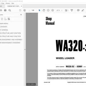 Komatsu WA320-3 Wheel Loader Shop Manual CEBMW19071 PDF