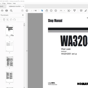Komatsu WA320-3 Wheel Loader Shop Manual VEBM450104 PDF