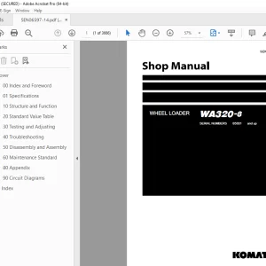 Komatsu WA320-8 Wheel Loader Shop Manual SEN06597-14 PDF