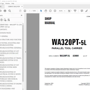 Komatsu WA320PT-5L Parallel Tool Carrier Shop Manual CEBM013602 PDF
