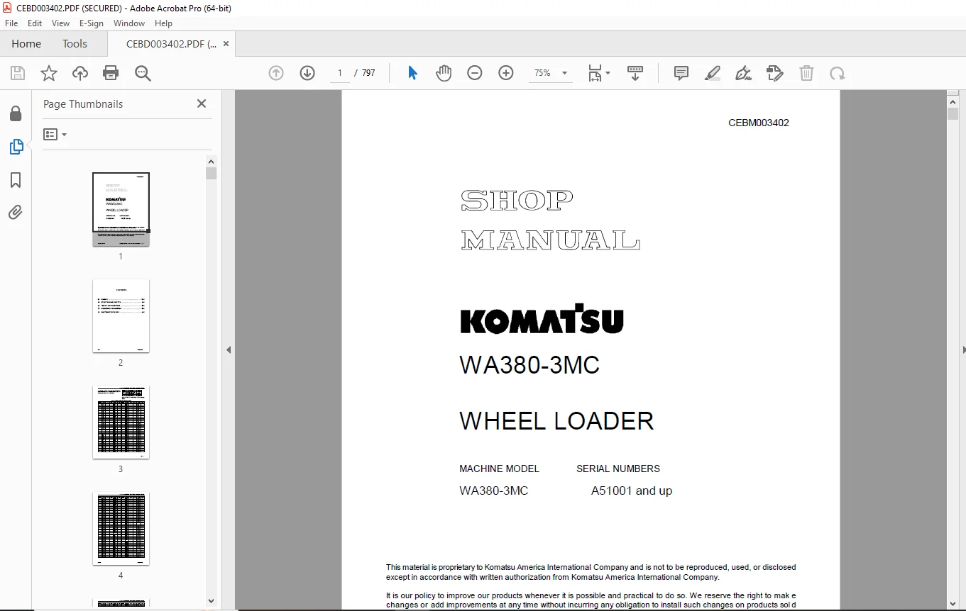 Komatsu WA380-3MC Wheel Loader Shop Manual CEBM003402 - PDF DOWNLOAD - Image 4