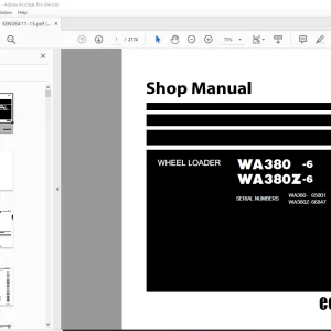 Komatsu WA380-6,WA380Z-6 Wheel Loader Shop Manual SEN06411-15 PDF