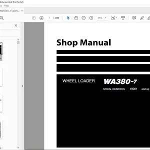 Komatsu WA380-7 Wheel Loader Shop Manual SEN05650-13 PDF