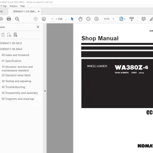 Komatsu WA380Z-6 Wheel Loader Shop Manual SEN06411-C6 PDF