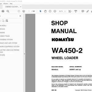 Komatsu WA450-2 Wheel Loader Shop Manual CEBMW21020 PDF