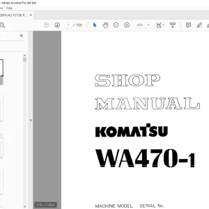 Komatsu WA470-1 Wheel Loader Shop Manual SEBMU4210106 PDF