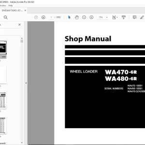 Komatsu WA470-6R,WA480-6R Wheel Loader Shop Manual SMEW4706R0-00 PDF
