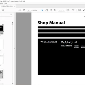 Komatsu WA470-8 Wheel Loader Shop Manual VENBM49500 - PDF DOWNLOAD
