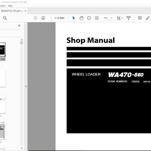 Komatsu WA470-8E0 Wheel Loader Shop Manual SEN06753-00 PDF
