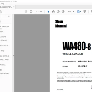 Komatsu WA480-8 WHEEL LOADER Shop Manual CEBM032900 - PDF DOWNLOAD