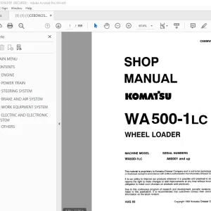 Komatsu WA500-1 LC Wheel Loader Shop Manual - PDF DOWNLOAD 