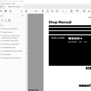 Komatsu WA500-6 Wheel Loader Shop Manual SEN00236-29 PDF