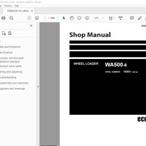 Komatsu WA500-6 Wheel Loader Shop Manual VEBM430102 - PDF DOWNLOAD 