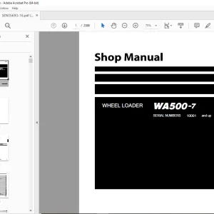 Komatsu WA500-7 Wheel Loader Shop Manual SEN05693-16 PDF