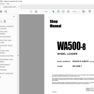 Komatsu WA500-8 WHEEL LOADER Shop Manual CEBM030802 - PDF DOWNLOAD