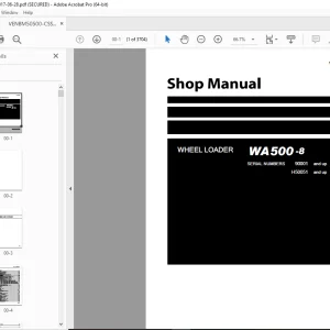 Komatsu WA500-8 Wheel Loader Shop Manual VENBM50500 PDF