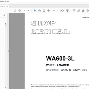 Komatsu WA600-3L Wheel Loader Shop Manual CEBM002801 - PDF DOWNLOAD