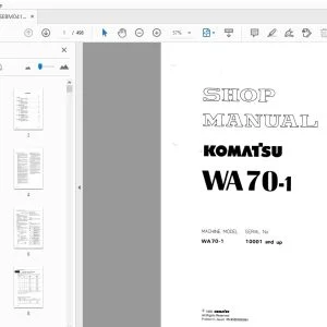 Komatsu WA70-1 Shop Manual SEBM04150104 - PDF DOWNLOAD