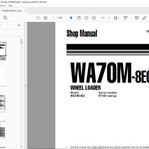 Komatsu WA70M-8E0 Wheel Loader Shop Manual VENBM09000 PDF