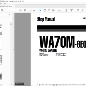 Komatsu WA70M-8E0 Wheel Loader Shop Manual VENBM09001- PDF DOWNLOAD