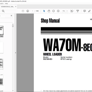 Komatsu WA70M-8E0 Wheel Loader Shop Manual VENBM09002 - PDF DOWNLOAD