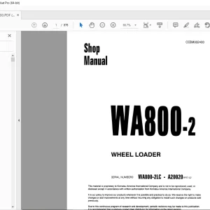 Komatsu WA800-2 Wheel Loader Shop Manual CEBM002400 - PDF DOWNLOAD