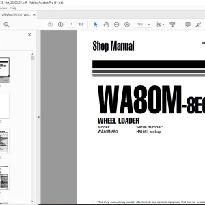 Komatsu WA80M-8E0 Wheel Loader Shop Manual VENBM08000 PDF