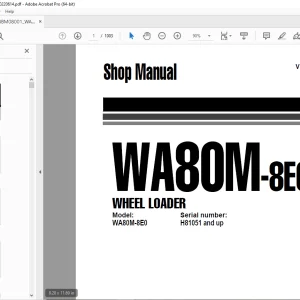 Komatsu WA80M-8E0 Wheel Loader Shop Manual VENBM08001 PDF