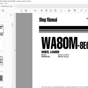 Komatsu WA80M-8E0 Wheel Loader Shop Manual VENBM08003 PDF
