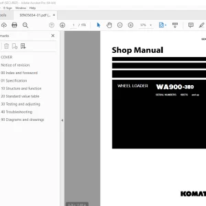 Komatsu WA900-3E0 Wheel Loader Shop Manual SEN05654-01 PDF